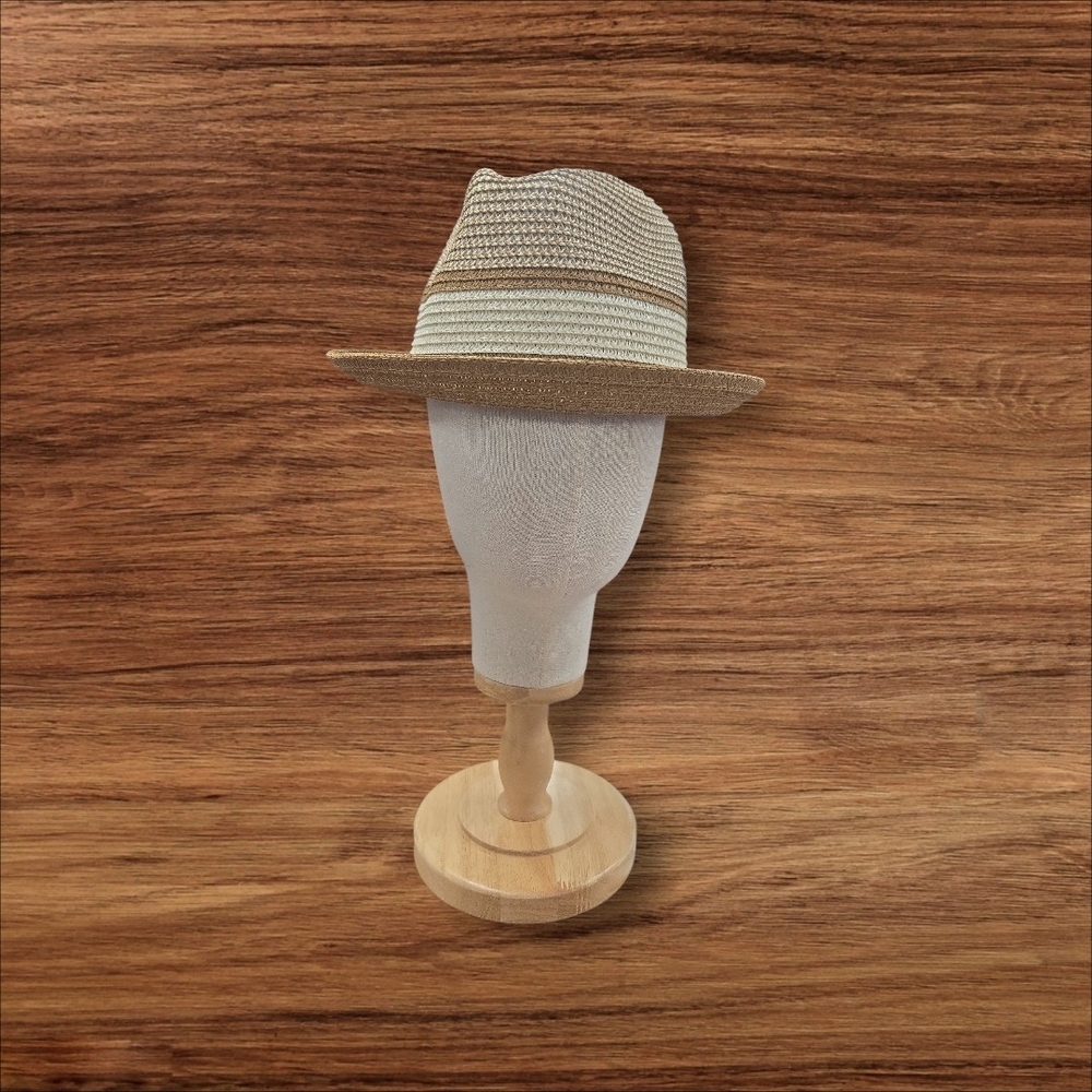 BRUNO CAPELO DANTE SEMI-CRUSHABLE FEDORA PINCH FRONT SNAP BRIM IVORY COGNAC DA22